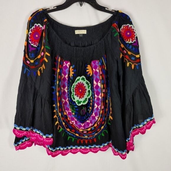 Ruby Yaya Botanica Boho Bellagio Top Bell Sleeve W - Picture 2 of 11